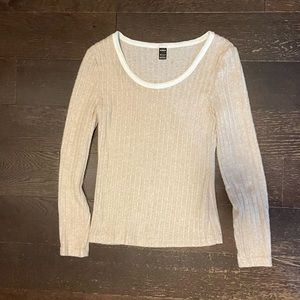 Shein Thick Long Sleeve Scoop Neck Top